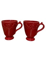 Vintage Sunflower Red By Sadek Vera Bradley J Willfred My Home Footed Mugs Cups - £19.69 GBP