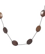 Vintage Wooden Oval Flat Brown Beaded Boho Beach Necklace Womens Costume... - $28.30