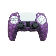 For PS5 Controller Grip Cover Silicone Purple Skulls Design Gaming Acces... - $8.33