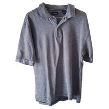 Izod Men&#39;s Gray Striped Short Sleeve Polo - £6.16 GBP