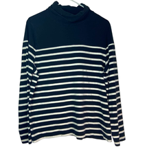 Talbots Womens Sweater Size XL Turtleneck Long Sleeve Stripe Cotton Stretch - £15.40 GBP
