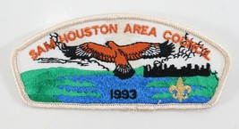 Vintage 1993 Sam Houston White Border Boy Scout BSA CSP Shoulder Patch - $11.69