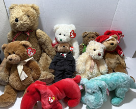 Ty Beanie Babies Lot of 10 BIG Vintage Beanie Babies 90s 2000’s 12”-22” - £76.98 GBP