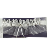 Wedding Garter White Bridal Lace with Organza Bow Cathy&#39;s Concepts Boxed... - $26.41 CAD