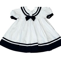 Sarah Louise England Navy White Sailor Dress Lined 12 Months Vintage - $43.20