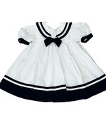 Sarah Louise England Navy White Sailor Dress Lined 12 Months Vintage - $792.46 MXN
