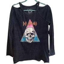 Chaser Grey Def Leppard Pyramid Skull Cold Shoulder Tee Large - £37.36 GBP