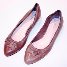 CAVALLINI ~ Italy BROWN Pointy FLORAL Flats SHOES Leather Upper LOW HEEL... - $3,321.10 MXN