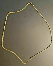 Vintage Monet Gold tone link chain necklace 18 Inch with Tiny Cubes - £15.61 GBP