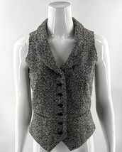 Isabella Bird Womens Vest Top Size 4 Black White Wool Blend Button Up Ca... - $732.97 MXN