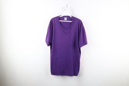 Vintage 90s Russell Athletic Mens XL Faded Blank Short Sleeve T-Shirt Purple USA - £27.65 GBP