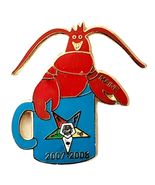2008 Maine Order Of The Eastern Star Pin Lobster Mug Enamel Filled Frate... - €17,16 EUR