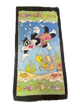Vintage 1990&#39;s Looney Tunes Warner Brothers Beach/Pool Towel 52&quot;×27&quot; Bat... - $372.61 MXN