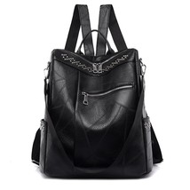 Fashion Backpack 2022 New  Ladies Casual High Quality Soft Leather Travel Backpa - £28.85 GBP