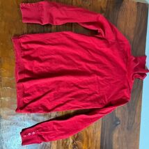 Talbots Red Turtleneck Sweater Long Sleeve Button Cuff Cotton Modal Smal... - $28.71