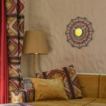 Handmade Wall Clock in Black, Red, Green, and Yellow - Chevron Africa - $2,791.46 MXN