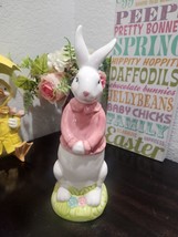 Easter Spring Bunny Rabbit Ceramic Figurine Statue Tabletop Decor 11&quot; - £23.26 GBP