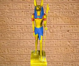 Golden Anubis statue of Afterlife, Egyptian God Anubis Sculpture, Ancient Egypti - $159.00