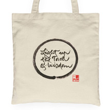 Calligraphy Tote Bag Light Up The Torch Of Wisdom Handbag Cotton Women Gift - $16.78