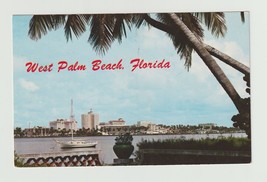 Postcard FL Florida West Palm Skyline View Across Lake Worth Chrome Unused - £2.34 GBP