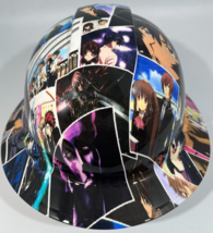 New Full Brim Hard Hat Custom Hydro Dipped Anime Crossover Sticker Bomb - £52.11 GBP