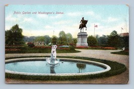 Public Garden Fountain and Statue Boston Massachusetts MA 1910 DB Postcard F19 - £2.10 GBP