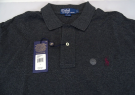 New Polo Ralph Lauren Men Dark Gray Size L Mesh Shirt Pony Logo Cotton - £25.93 GBP