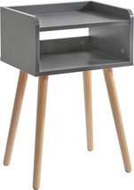 Ibuyke Nightstand, Mid-Century Modern Bedside Table With Solid, Grey Uwns003G. - £35.42 GBP