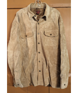 EDDIE BAUER Men&#39;s Seattle Suede Leather Beige Jacket  Coat - Size L - £41.70 GBP