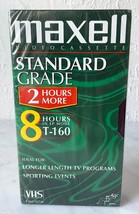 Maxell Standard Grade T-160 Blank VHS Video Tapes 8 Hour Capacity - New Sealed - £7.39 GBP