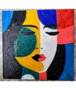 Original Abstract Acrylic Painting "Portrait of a Lady"On Streched Canvas Signed - €25,53 EUR