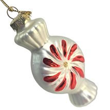 Thomas Pacconi Ornament Museum Series White Red Peppermint Candy Blown Glass 3.5 - $12.86