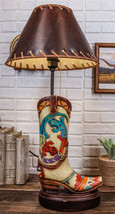 Southwestern Boho Chic Indian Two Gecko Lizards Cowboy Cowgirl Boots Table Lamp - £57.54 GBP