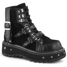 DEMONIA LILITH-278 Goth Punk Gogo Dancer Raver Black Platform Womens Ankle Boots - £85.96 GBP