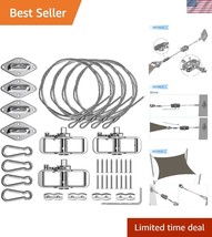 Complete Sun Shade Sail Installation Kit with Silver Stainless Steel Com... - $717.73 MXN