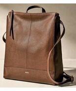 New $330 Fossil Elina Large Convertible Backpack Brown Leather w/Keyfob ... - $166.24