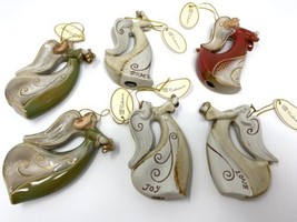 Tii Collection Ceramic Angel Ornaments  Set of 6 NWT - £11.38 GBP