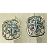 Special forces Cross of Loraine  enameled cufflinks  sterling silver - $104.50 CAD
