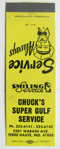 Chuck&#39;s Super Gulf Service - Terre Haute, Indiana 20 Strike Matchbook Cover IN - £1.57 GBP
