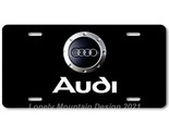Audi Logo Inspired Art on Black FLAT Aluminum Novelty Auto Car License T... - $17.99