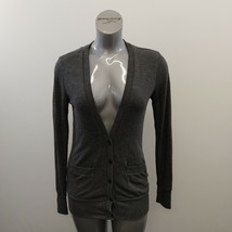 XXI Women&#39;s V Neck Button Up Cardigan Size Medium Gray Long Sleeve Polye... - $11.87