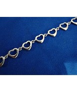 925 Sterling Silver FAS 9 Mm Wide 7 In Long Heart Bracelet Free Shipping - $644.81 MXN