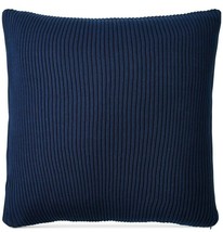 Ralph Lauren &#39;&#39;flora&quot; 1pc Navy Knit Deco Pillow 18&quot; Sq Nwt $135 - £54.91 GBP