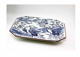 Cranes in Bamboo Large Vintage Japanese Porcelain Charger Plate Steak Pl... - £95.92 GBP