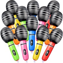 30 Pieces Inflatable Microphones Blow Up Microphone Assorted Colors Inflatable M - £27.30 GBP