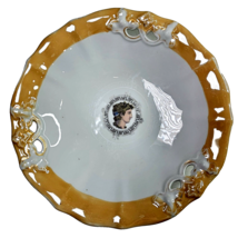 Antique Elegant White Translucent Peach Border Greek God Bowl KPM 10inx ... - $100.00