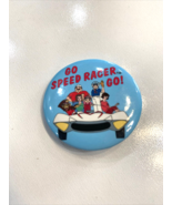 Vintage 80&#39;s Blue Go Speed Racer Go Button Pin Pinback - £9.41 GBP