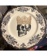 Royal Stafford Halloween Crown King Skull Ceramic Dinner Plate Black &amp; G... - €12,87 EUR