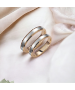 Two-Tone Wedding Band-3.5mm Wedding Bands Set-Matching Rings-Engrave Ban... - €551,59 EUR+