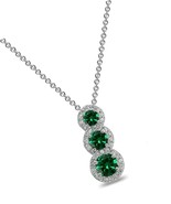 Sterling Silver Genuine or Synthetic Gemstone Journey Halo - £87.13 GBP